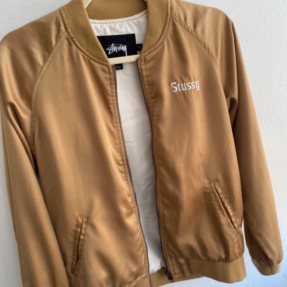 Stussy Women's Tan Bomber Jacket
